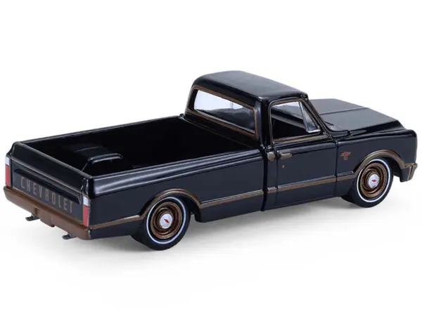 1972 Chevrolet C10 Pickup Truck Lowrider Black with Bronze Stripes "California Lowriders" Series 7 1/64 Diecast Model Car by Greenlight #3