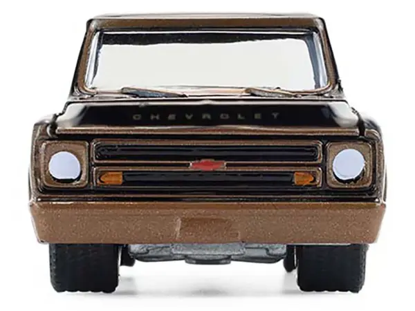 1972 Chevrolet C10 Pickup Truck Lowrider Black with Bronze Stripes "California Lowriders" Series 7 1/64 Diecast Model Car by Greenlight #4