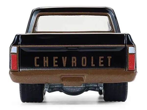 1972 Chevrolet C10 Pickup Truck Lowrider Black with Bronze Stripes "California Lowriders" Series 7 1/64 Diecast Model Car by Greenlight #5