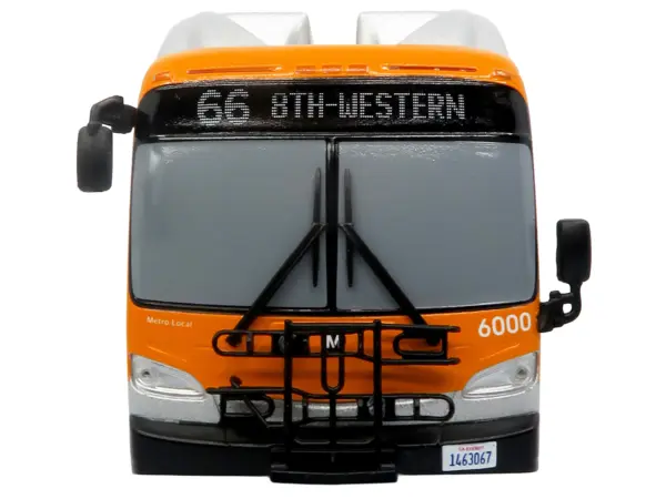 New Flyer Xcelsior Transit Bus Bank "Los Angeles Metro" Orange and Silver "The Bus & Motorcoach Collection" Limited Edition to 504 Pieces Worldwide 1/43 Model by Iconic Replicas #4