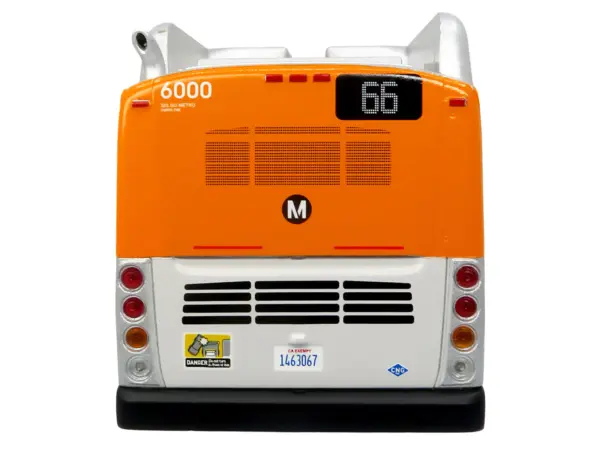 New Flyer Xcelsior Transit Bus Bank "Los Angeles Metro" Orange and Silver "The Bus & Motorcoach Collection" Limited Edition to 504 Pieces Worldwide 1/43 Model by Iconic Replicas #5