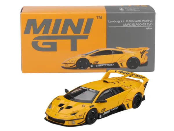 Lamborghini Murcielago GT EVO LB-Silhouette Works Yellow Limited Edition 1/64 Diecast Model Car by Mini GT #4