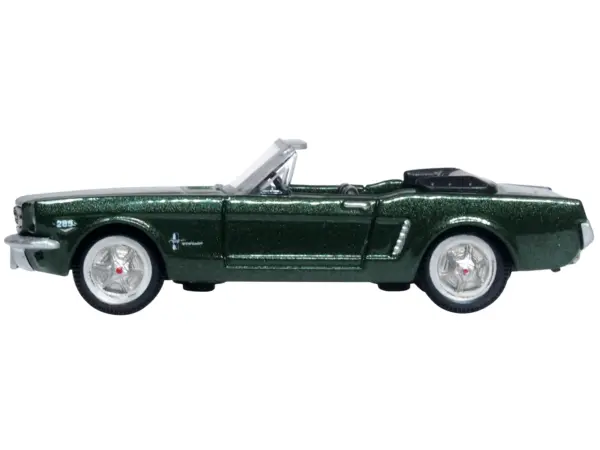 1965 Ford Mustang Convertible Ivy Green Metallic 1/87 (HO) Scale Diecast Model Car by Oxford Diecast #2