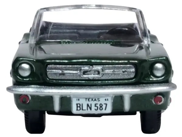 1965 Ford Mustang Convertible Ivy Green Metallic 1/87 (HO) Scale Diecast Model Car by Oxford Diecast #3
