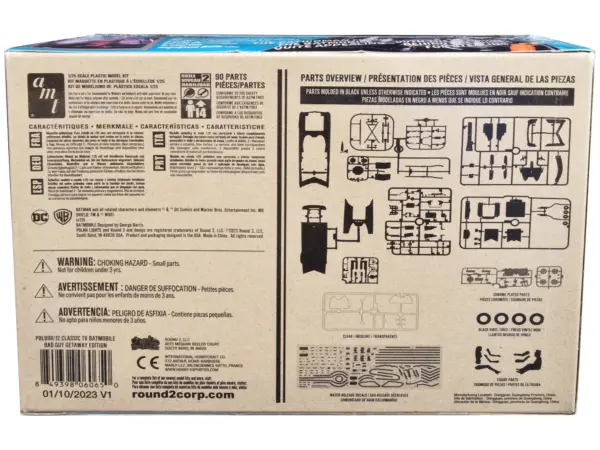 Skill 2 Model Kit 1966 Batmobile "Bad Guy Getaway Edition" with Penguin and Catwoman Figures "Batman" (1966-1968) TV Series 1/25 Scale Model by Polar Lights #4