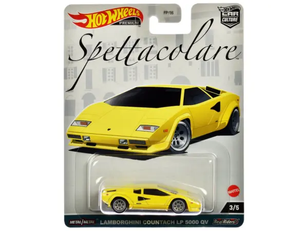 Lamborghini Countach LP 5000 QV Yellow "Spettacolare" Series Diecast Model Car by Hot Wheels #1
