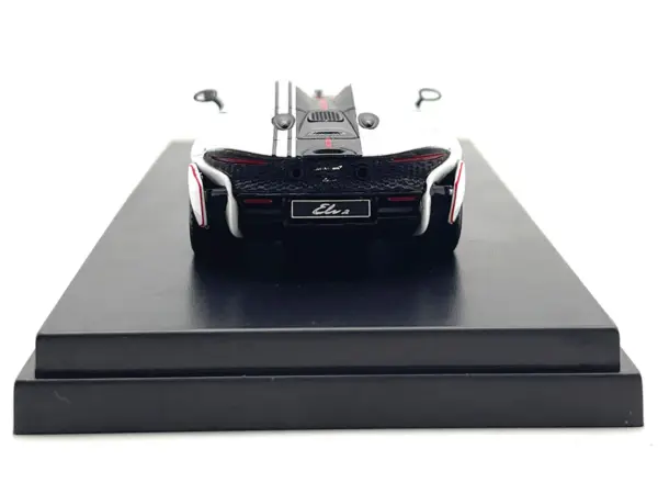 McLaren Elva Convertible White with Carbon and Red Stripes 1/64 Diecast Model Car by LCD Models #3