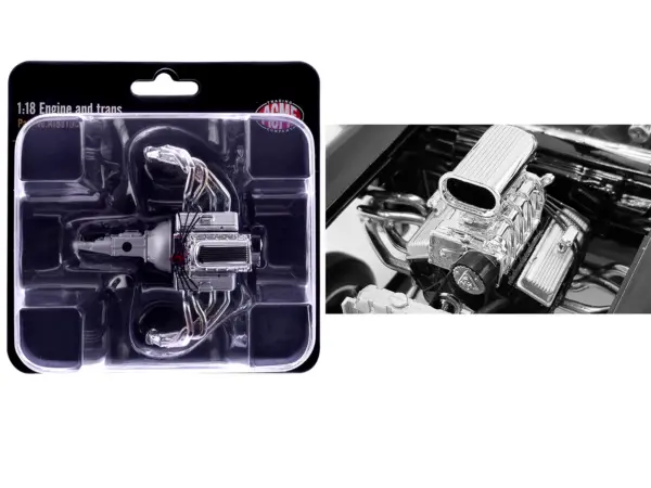 Blown 427 Engine & Transmission Replica from "1957 Chevrolet 150 Gasser" 1/18 Model by ACME #1