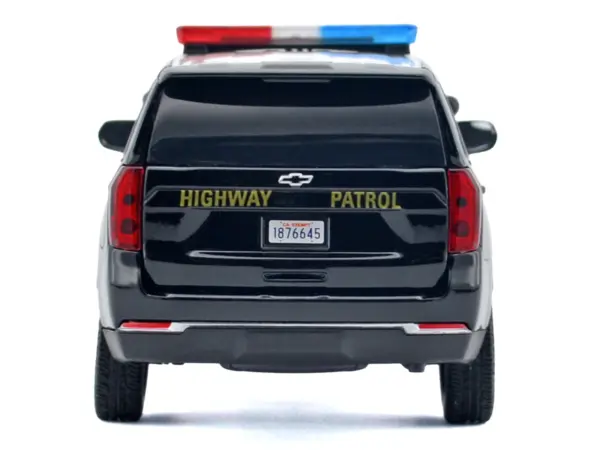 2025 Chevrolet Tahoe PPV "CHP (California Highway Patrol)" Black and White with Flashing Light Bar and Front and Rear Lights and Sounds 1/24 Diecast Model Car by Motormax #4