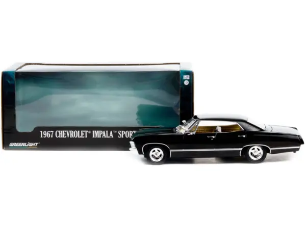 1967 Chevrolet Impala Sport Sedan Tuxedo Black 1/24 Diecast Model Car by Greenlight #2