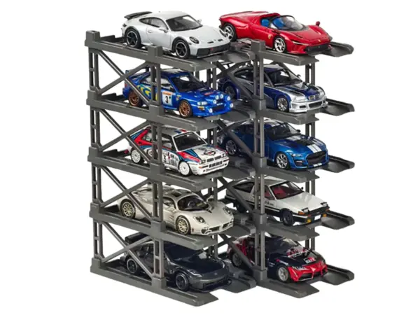 Modular Diecast 3D Parking Rack Display Stand Set of 10 Racks for 1/64 Scale Model Cars by Pitbox #2
