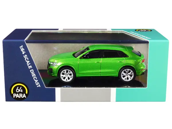 Audi RS Q8 Java Green Metallic 1/64 Diecast Model Car by Paragon #1