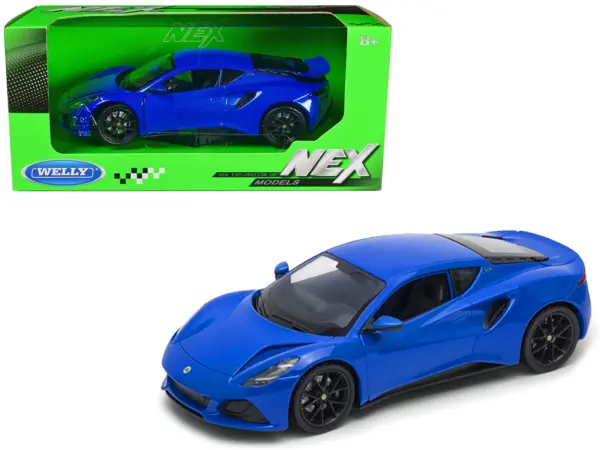 Lotus Emira Blue Metallic "NEX Models" Series 1/24 Diecast Model Car by Welly #1