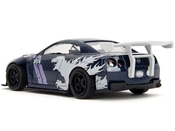 2009 Nissan GT-R (R35) Ben Sopra Dark Blue with Graphics "Godzilla" "Hollywood Rides" Series 1/32 Diecast Model Car by Jada #5