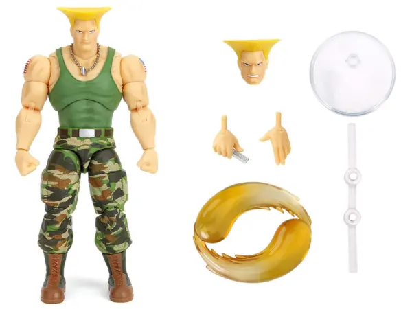 Guile 6" Moveable Figure with Accessories and Alternate Head and Hands "Ultra Street Fighter II: The Final Challengers" (2017) Video Game Model by Jada #2