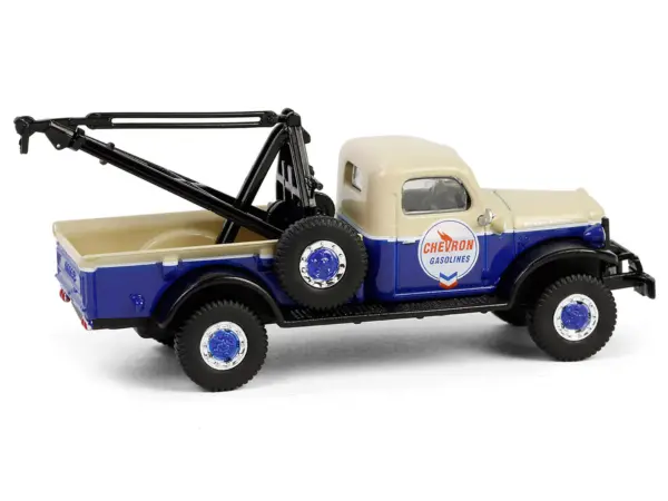 1948 Dodge Power Wagon Wrecker Tow Truck Beige and Blue "Chevron Special Edition" Series 1 1/64 Diecast Model Car by Greenlight #3