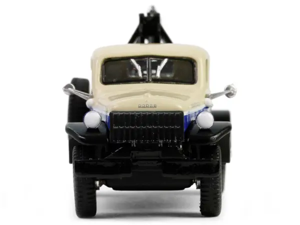 1948 Dodge Power Wagon Wrecker Tow Truck Beige and Blue "Chevron Special Edition" Series 1 1/64 Diecast Model Car by Greenlight #4