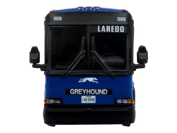 2001 MCI D4000 Coach Bus "Greyhound" Blue with Stripes "Vintage Bus & Motorcoach Collection" Limited Edition to 504 pieces Worldwide 1/87 (HO) Diecast Model by Iconic Replicas #4