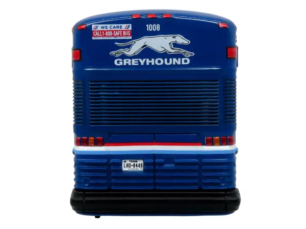 2001 MCI D4000 Coach Bus "Greyhound" Blue with Stripes "Vintage Bus & Motorcoach Collection" Limited Edition to 504 pieces Worldwide 1/87 (HO) Diecast Model by Iconic Replicas #5