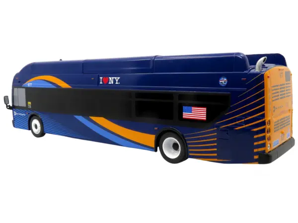 New Flyer Xcelsior Transit Bus Bank "MTA New York City" Blue with Graphics "The Bus & Motorcoach Collection" Limited Edition to 504 Pieces Worldwide 1/43 Model by Iconic Replicas #3