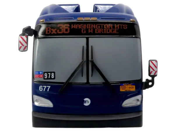 New Flyer Xcelsior Transit Bus Bank "MTA New York City" Blue with Graphics "The Bus & Motorcoach Collection" Limited Edition to 504 Pieces Worldwide 1/43 Model by Iconic Replicas #4