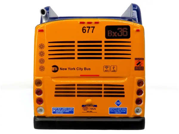 New Flyer Xcelsior Transit Bus Bank "MTA New York City" Blue with Graphics "The Bus & Motorcoach Collection" Limited Edition to 504 Pieces Worldwide 1/43 Model by Iconic Replicas #5