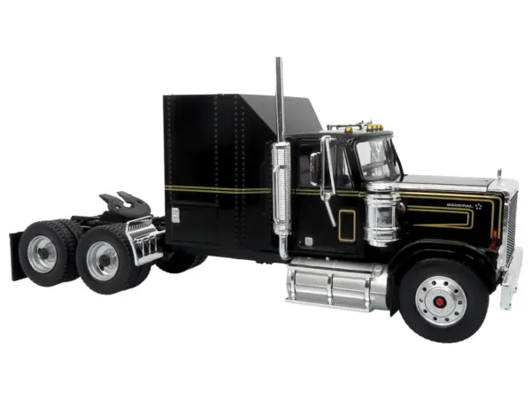 1980 GMC General Truck with Box Trailer Black with Gold Stripes and 1982 Pontiac Firebird Trans Am Black "Knight Set" "North American Vintage Truck Collection" Limited Edition to 252 pieces Worldwide 1/43 Diecast Model by Iconic Replicas #3
