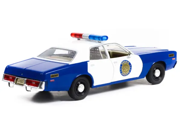 1975 Plymouth Fury "Osage County Sheriff" Blue and White 1/24 Diecast Model Car by Greenlight #3