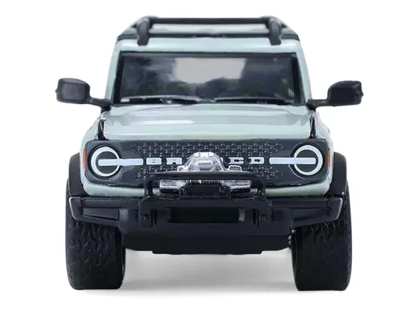 2021 Ford Bronco 4-Door Badlands Cactus Gray with Black Top and Motorcycle with Utility Trailer "Hitch & Tow" Series 33 1/64 Diecast Model Cars by Greenlight #4