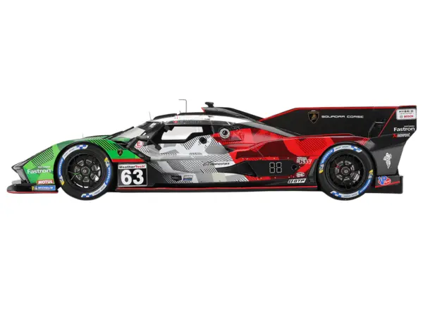 Lamborghini SC63 #63 Mirko Bortolotti - Romain Grosjean - Daniil Kvyat - Edoardo Mortara "Automobili Lamborghini Squadra Corse" IMSA "24 Hours of Daytona" (2025) 1/18 Model Car by Top Speed #3