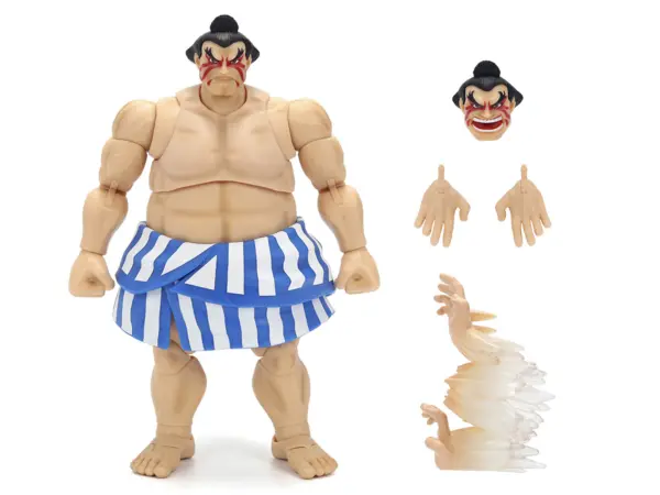 E. Honda 6.5" Moveable Figure with Accessories and Alternate Head and Hands "Ultra Street Fighter II: The Final Challengers" (2017) Video Game Model by Jada #2