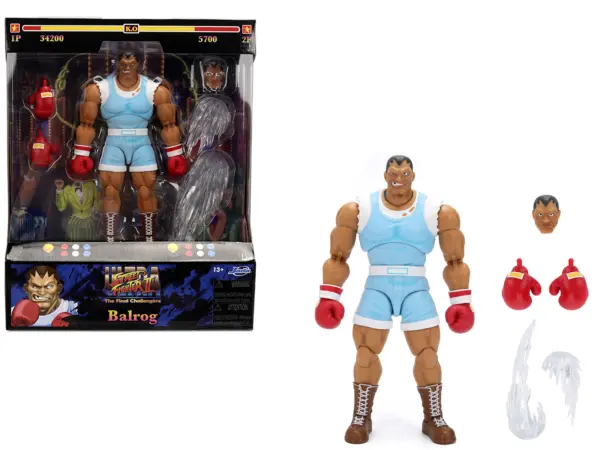 Balrog 6.5" Moveable Figure with Accessories and Alternate Head and Hands "Ultra Street Fighter II: The Final Challengers" (2017) Video Game Model by Jada #1