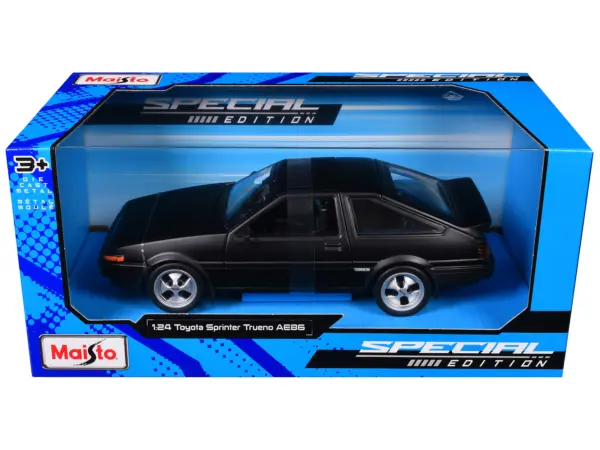 Toyota Sprinter Trueno AE86 RHD (Right Hand Drive) Matt Black "Special Edition" Series 1/24 Diecast Model Car by Maisto #1