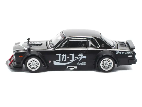 Skyline GT-R V8 Drift "Hakosuka" RHD (Right Hand Drive) "Coca-Cola" Black 1/64 Diecast Model Car by Pop Race #3