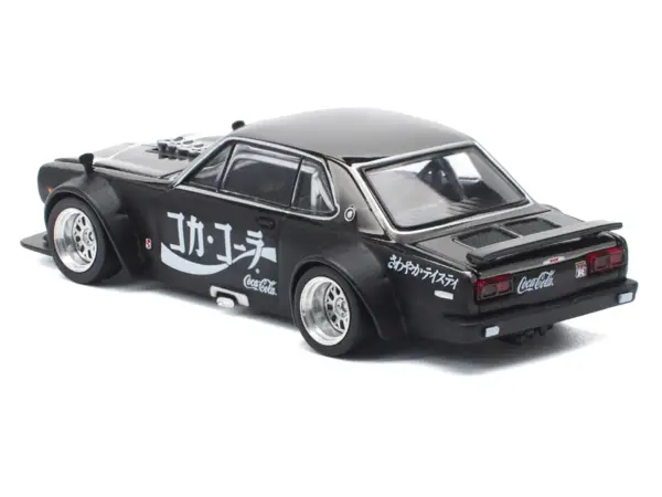 Skyline GT-R V8 Drift "Hakosuka" RHD (Right Hand Drive) "Coca-Cola" Black 1/64 Diecast Model Car by Pop Race #5