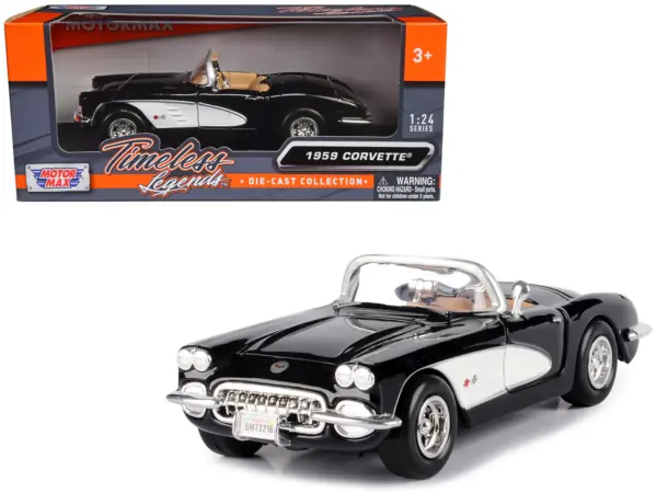 1959 Chevrolet Corvette Black 1/24 Diecast Model Car by Motormax #1