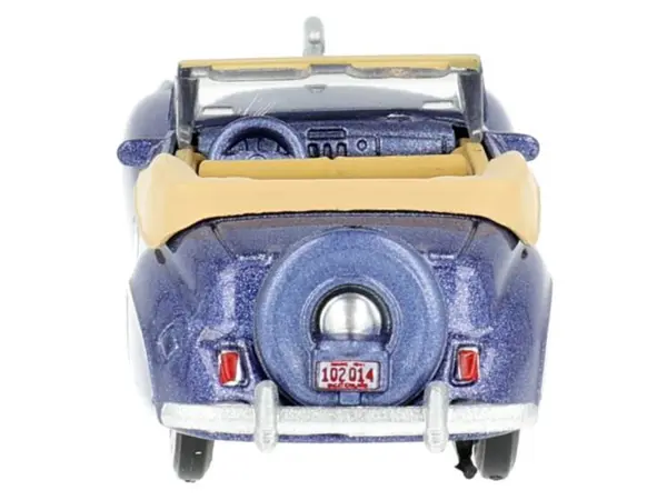 1941 Lincoln Continental Convertible Darian Blue Metallic with Tan Interior 1/87 (HO) Scale Diecast Model Car by Oxford Diecast #4