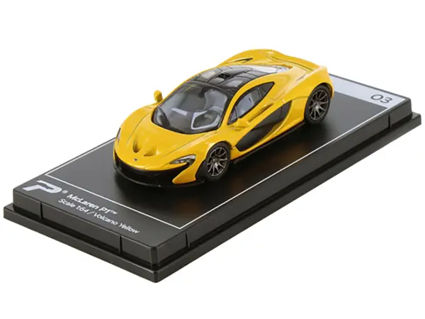McLaren P1 Volcano Yellow Metallic with Black Top "Hypercar League Collection" 1/64 Diecast Model Car by PosterCars #2