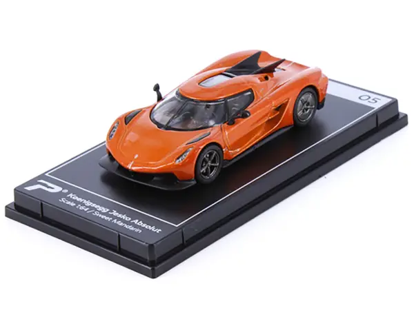 Koenigsegg Jesko Absolut Sweet Mandarin Orange Metallic "Hypercar League Collection" 1/64 Diecast Model Car by PosterCars #2