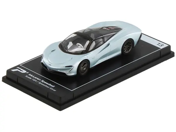 McLaren Speedtail Silver Metallic with Black Top "Hypercar League Collection" 1/64 Diecast Model Car by PosterCars #2