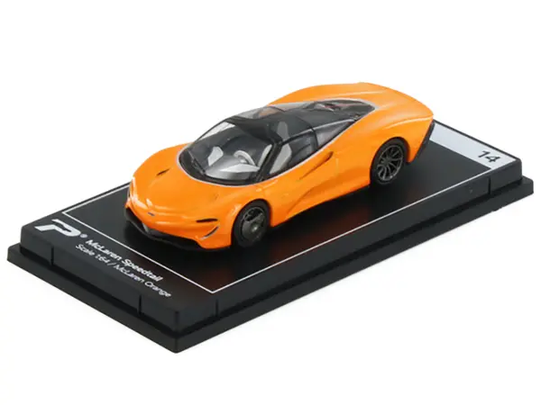 McLaren Speedtail McLaren Orange with Black Top "Hypercar League Collection" 1/64 Diecast Model Car by PosterCars #2