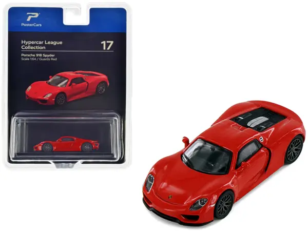 Porsche 918 Spyder Guards Red "Hypercar League Collection" 1/64 Diecast Model Car by PosterCars #1