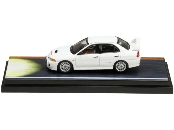 Mitsubishi Lancer RS Evolution IV RHD (Right Hand Drive) White "Monstar" with Seiji Iwaki Driver Figure "Initial D" (1995-2013) Manga 1/64 Diecast Model Car by Hobby Japan #2