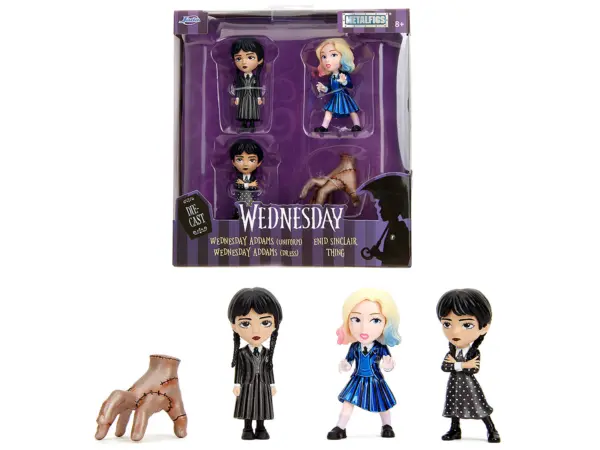 Set of 4 Diecast Figures "Wednesday" (2022-Current) TV Series "Metalfigs" Series Diecast Models by Jada #1