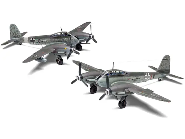 Level 2 Model Kit Messerschmitt Me410A-1/U2 & U4 Fighter-Bomber Aircraft with 2 Scheme Options 1/72 Plastic Model Kit by Airfix #3