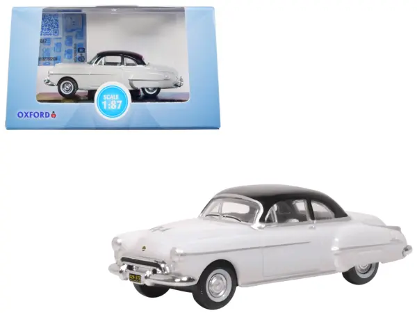 1950 Oldsmobile Rocket 88 Coupe Marol Gray with Black Top 1/87 (HO) Scale Diecast Model Car by Oxford Diecast #1