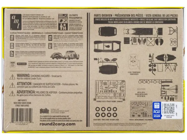 Skill 2 Model Kit 1939 Ford Tudor Sedan "Street Rod" Series 1/25 Scale Model by AMT #4