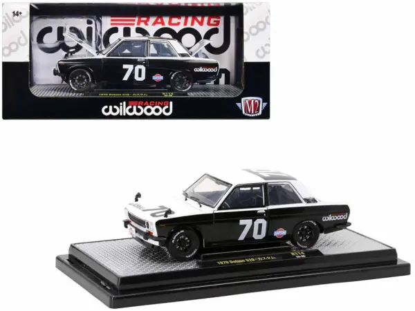 1970 Datsun 510 #70 Black and White "Wilwood Racing" Limited Edition to 6000 pieces Worldwide 1/24 Diecast Model Car by M2 Machines #1