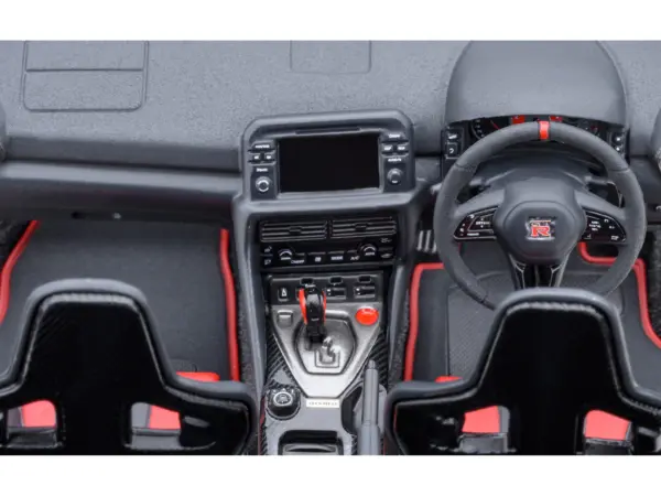 2022 Nissan GT-R (R35) Nismo Special Edition RHD (Right Hand Drive) Vibrant Red with Carbon Hood and Top 1/18 Model Car by Autoart #3