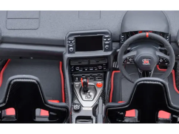 2022 Nissan GT-R (R35) Nismo Special Edition RHD (Right Hand Drive) Nismo Stealth Gray with Carbon Hood and Top 1/18 Model Car by Autoart #3